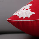 GobekUsa Christmas Snowflake Deer Cushion Cover Green Red Square Embroidery Pillow Case 45x45cm