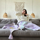 GobekUsa Cozy Knit Blanket: Purple Multifunctional Sofa Cover for Living Room, Office, and Nap Time