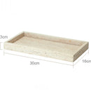 GobekUsa Beige Travertine Marble Bathroom Accessories Set - Soap Dispenser, Soap Dish, Reed Diffuser