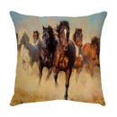 GobekUsa Galloping Horse Pillowcase: Wild Horse Print Linen Cushion Cover for Home Decoration