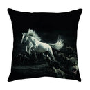 GobekUsa Galloping Horse Pillowcase: Wild Horse Print Linen Cushion Cover for Home Decoration