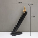 GobekUsa Golden Man Climber Staircase Abstract Sculpture Home Decor Ornaments