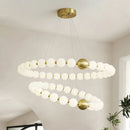 GobekUsa Gold Acrylic LED Ceiling Chandelier for Living Room Bedroom Pendant Lighting