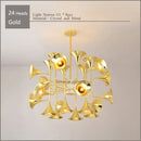 GobekUsa Gold Flared Trumpet Chandelier for Kitchen, Hall, Study, Drawing Room