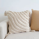 GobekUsa Boho Beige White Embroidered Pillow Cases Set