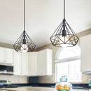 GobekUsa Industrial Iron Cage Pyramid Pendant Lamp for Kitchen Bedroom Living Room