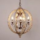 GobekUsa Antique Wood Globe Chandelier for Bedroom Living Room Kitchen Dining Room