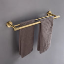 GobekUsa Brushed Gold Brass Bathroom Accessories Set: Hand Towel Bar, Toilet Paper Holder, Robe Hook