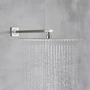 GobekUsa Brushed Nickel Rainfall Shower Head with Shower Arm - Ultra Thin Top Sprayer