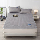 GobekUsa Cooling Latex Bed Mat Set - Thick Summer Quilted Matress Pad & Pillowcases