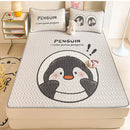 GobekUsa Cartoon Pattern Latex Mattress Set for Home, 3-Layer Rebound Soft Breathable Bed Sheets
