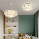 GobekUsa LED Petal Ceiling Chandelier for Living Room, Dimmable Round Bedroom Lamp