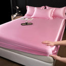 GobekUsa 100% Mulberry Silk Fitted Sheet Set with Pillowcase - Luxury Solid Color Silk Bed Linen