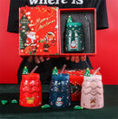 GobekUsa Christmas Tree Ceramic Mug with Lid Straw for XMAS Gift
