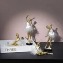 GobekUsa Ballet Girl Resin Figurine - Nordic Luxury Desktop Decoration and Birthday Gift