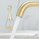 GobekUsa Brushed Gold Basin Faucet: Solid Brass Bathroom Mixer Tap for Hot & Cold Water