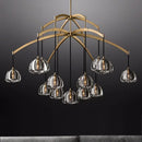 GobekUsa Black Brass Retro Crystal Copper LED Ceiling Pendant for Home Lighting