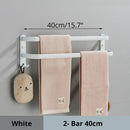 GobekUsa Aluminum Bathroom Towel Rack with Hook, Wall Mounted Multiple Layer Cloth Hanger