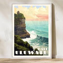 GobekUsa Bali Surfing Poster - Uluwatu, Canggu, Pererenan Estuary, Borobudur, Komodo, Rice Field Illustration