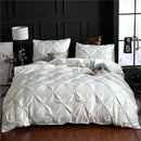GobekUsa Chiffon Flower Design Duvet Cover Set with Pillow Cases - Soft Polyester Bedding