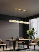 GobekUsa Glass Chandelier LED Ceiling Light Fixture Modern for Living Room Hotel Dining Hall