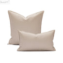 GobekUsa Brown Beige Faux Leather Cushion Cover 45x45cm for Home Sofa Living Room