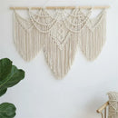 GobekUsa Large Hand-Woven Macrame Wall Hanging Tapestry with Wooden Stick & Tassels