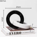 GobekUsa Ceramic Knot Sculpture Marble Round Ring Abstract Desk Decor Craft