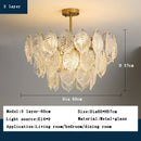 GobekUsa Leaf Glass Chandelier Pendant Light Luxury Dining Room Ceiling Fixture