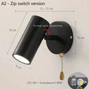 GobekUsa Adjustable Nordic LED Wall Lamp for Bedroom, Modern Minimalist Rotating Light