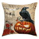 GobekUsa Halloween Pillowcase Set - Festive Sofa Cushion Covers with Pumpkin Cat Witch Hat Print.