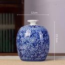GobekUsa Blue & White Porcelain Tea Pot Sealed Storage Container