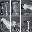 GobekUsa LED Rainfall Shower Panel System with Temperature Screen & Massage SPA