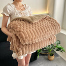 GobekUsa Double-Layer Lamb Plush Throw Blanket for Home and Travel