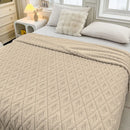GobekUsa Diamond Jacquard Coral Fleece Blanket for All Seasons