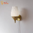 GobekUsa Cream Glass LED Wall Lamp Iron Art Chrome/Gold Living Room Bedroom Background