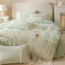 GobekUsa Cozy Velvet Lace Flowers Princess Bedding Set