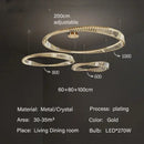 GobekUsa DNA Spiral Crystal Chandelier LED Ring Design for Luxury Living Room
