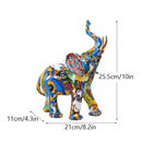 GobekUsa Elephant Resin Figurine: Graffiti Animal Statue for Home Feng Shui Decor