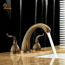 GobekUsa Antique Brass Bathroom Faucet Set with Double Handles for Bathtub and Sink