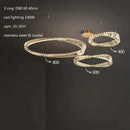 GobekUsa Crystal LED Chandelier: Elegant Irregular Ring Pendant Light for Modern Home Decor