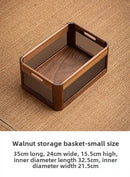 GobekUsa Black Walnut Wood Desktop Organizer Box - Multi-functional Office & Makeup Case