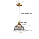 GobekUsa Copper Canopy LED Pendant Light Fixture Green Glass Hanging Lamp
