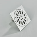 GobekUsa Antique Brass Square Fish Carved Bathroom Floor Drain Hair Strainer