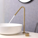 GobekUsa Brushed Black Basin Faucet with Rotating Two-Hole Sink Tap - Widespread Bathroom Tap