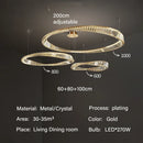 GobekUsa Gold LED Crystal Pendant Chandelier for Luxury Living Dining Room LightingDécor