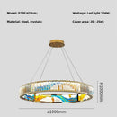 GobekUsa Circle Steel LED Pendant Chandelier, Modern Dimmable Lighting for Living Room Home Decor