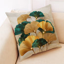 GobekUsa Ginkgo Leaves Linen Cushion Cover for Modern Home Decor & Living Room