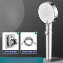 GobekUsa Black Round High Pressure Shower Head with 6 Modes & Water Stop Knobs
