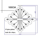 GobekUsa Glass Ball Ceiling Chandelier for Living Room Dining Bedroom - Nordic Air Bubble Pendant Light